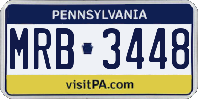 PA license plate MRB3448