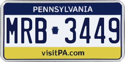 PA license plate MRB3449