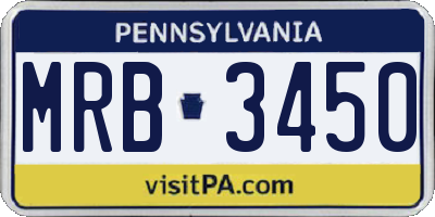 PA license plate MRB3450