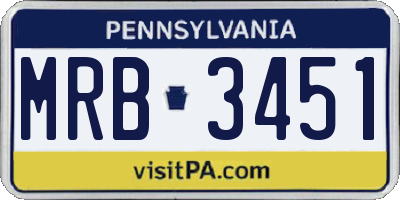 PA license plate MRB3451