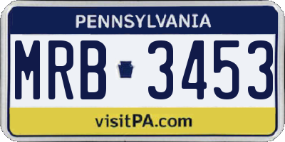 PA license plate MRB3453