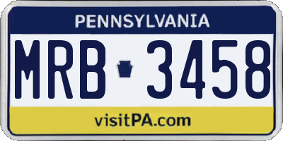 PA license plate MRB3458