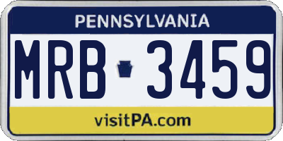 PA license plate MRB3459