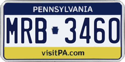 PA license plate MRB3460