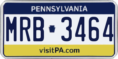 PA license plate MRB3464