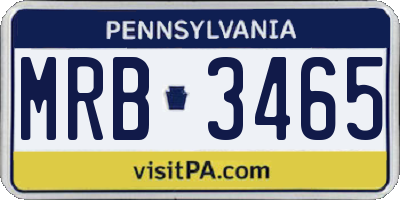PA license plate MRB3465