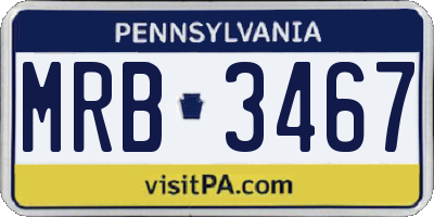 PA license plate MRB3467