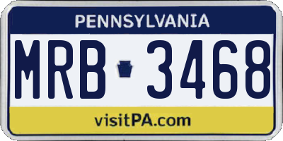 PA license plate MRB3468