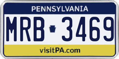 PA license plate MRB3469