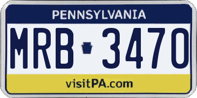 PA license plate MRB3470