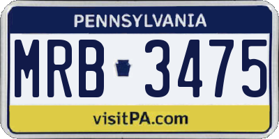 PA license plate MRB3475