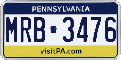 PA license plate MRB3476