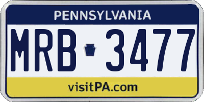 PA license plate MRB3477
