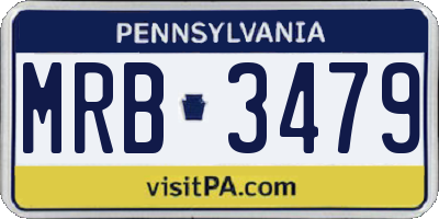 PA license plate MRB3479