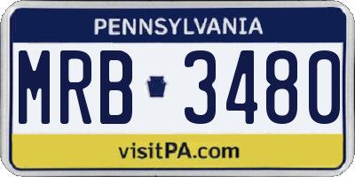 PA license plate MRB3480