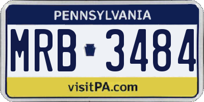 PA license plate MRB3484