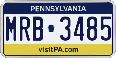 PA license plate MRB3485
