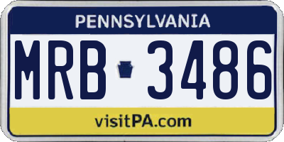 PA license plate MRB3486