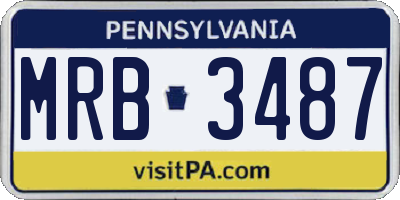 PA license plate MRB3487