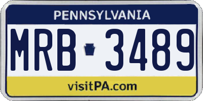 PA license plate MRB3489