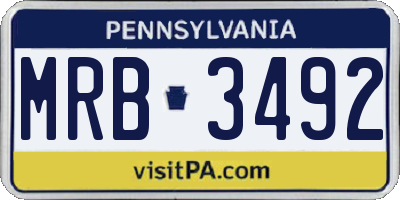 PA license plate MRB3492
