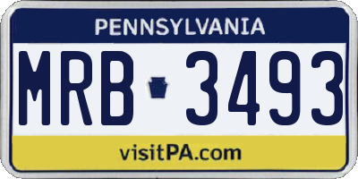 PA license plate MRB3493