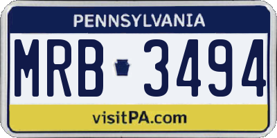 PA license plate MRB3494