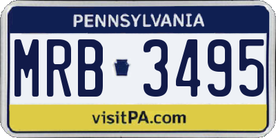 PA license plate MRB3495