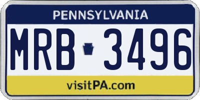 PA license plate MRB3496