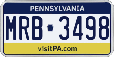 PA license plate MRB3498