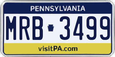 PA license plate MRB3499