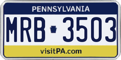PA license plate MRB3503