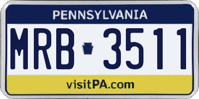 PA license plate MRB3511