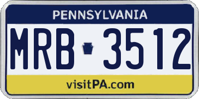 PA license plate MRB3512