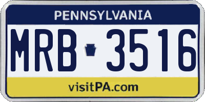 PA license plate MRB3516