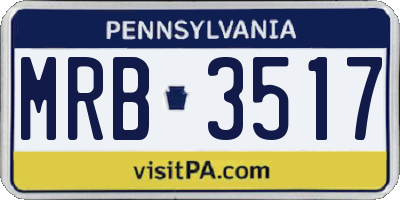 PA license plate MRB3517
