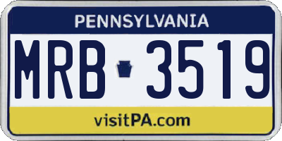 PA license plate MRB3519