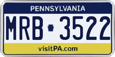 PA license plate MRB3522