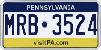PA license plate MRB3524