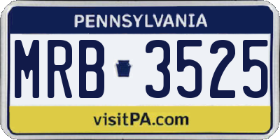 PA license plate MRB3525