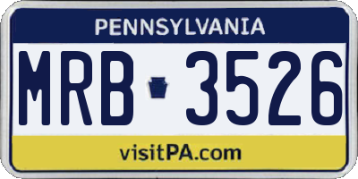 PA license plate MRB3526