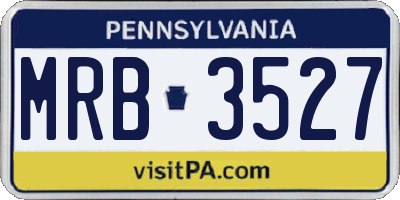 PA license plate MRB3527