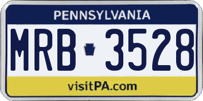 PA license plate MRB3528