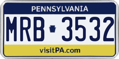 PA license plate MRB3532
