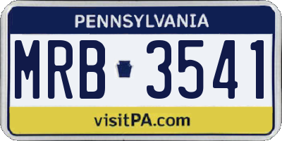 PA license plate MRB3541