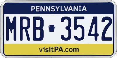 PA license plate MRB3542