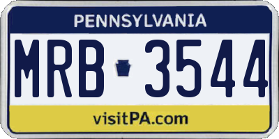 PA license plate MRB3544