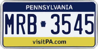 PA license plate MRB3545