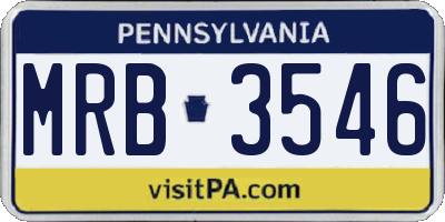 PA license plate MRB3546