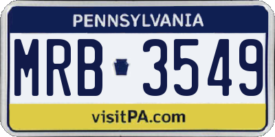 PA license plate MRB3549